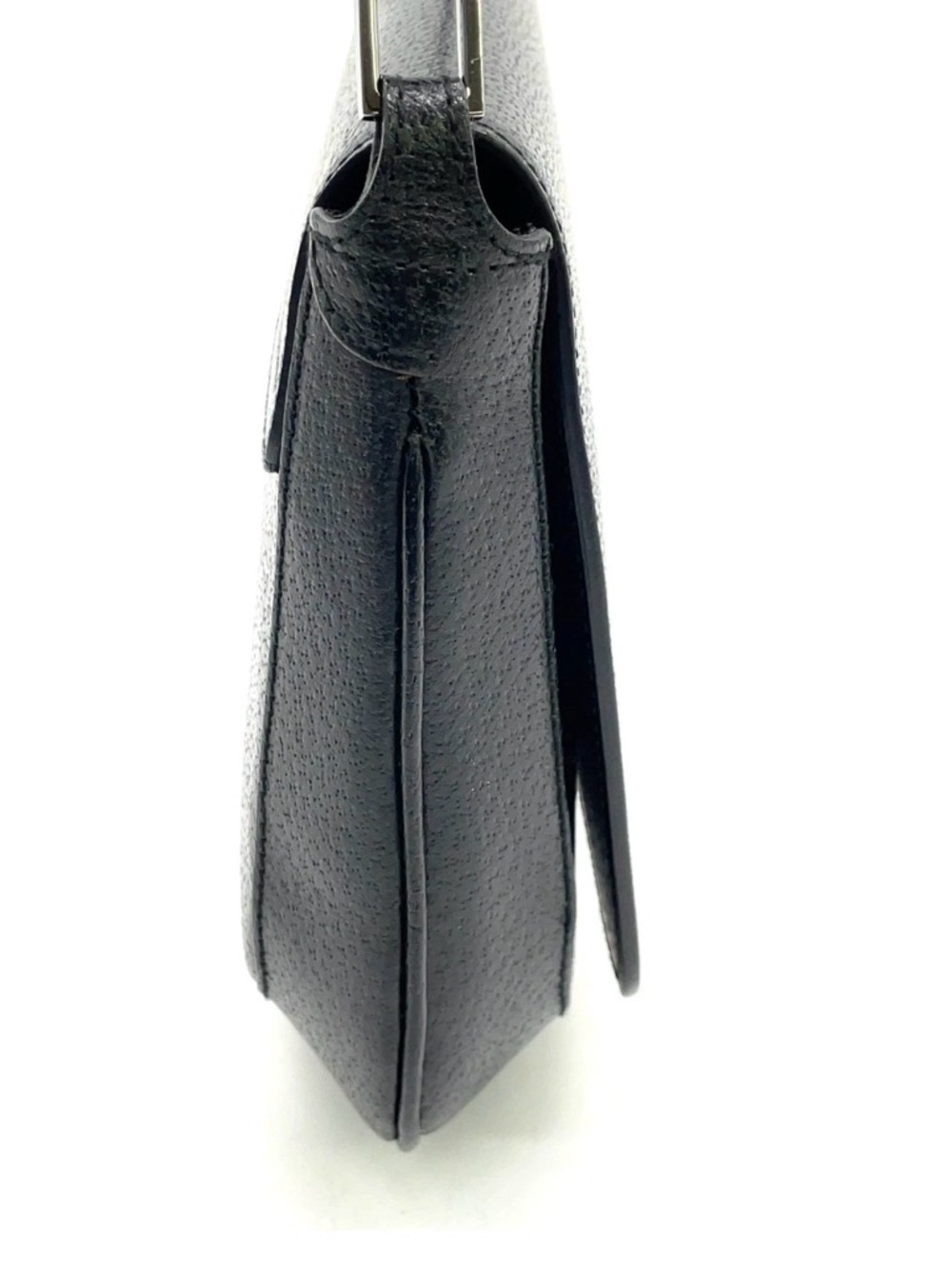 Gucci Black Leather Shoulder Bag with Silver Double G - Picture 4 of 16